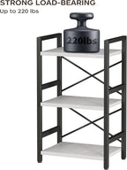 Homeiju Bookshelf, 3 Tier Industrial Bookcase, Metal Small Bookcase, Rustic - Image 6