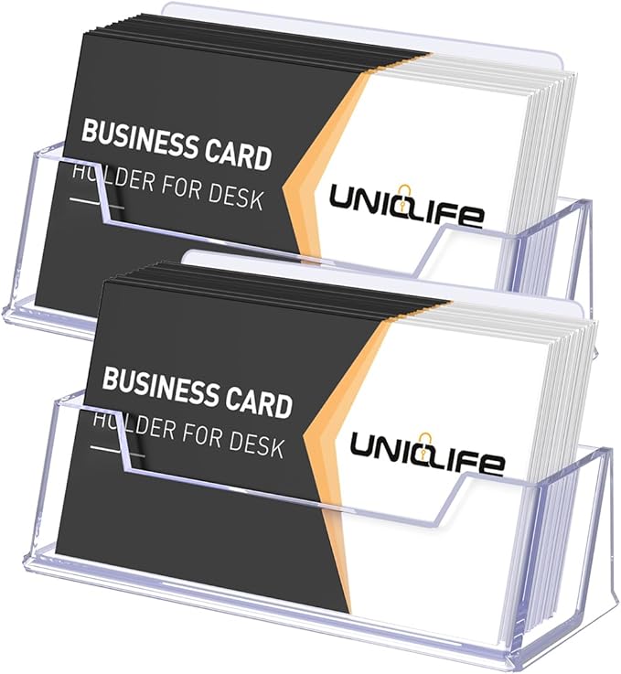 Uniclife 2 Pack Acrylic Business Card Holder - Image 8