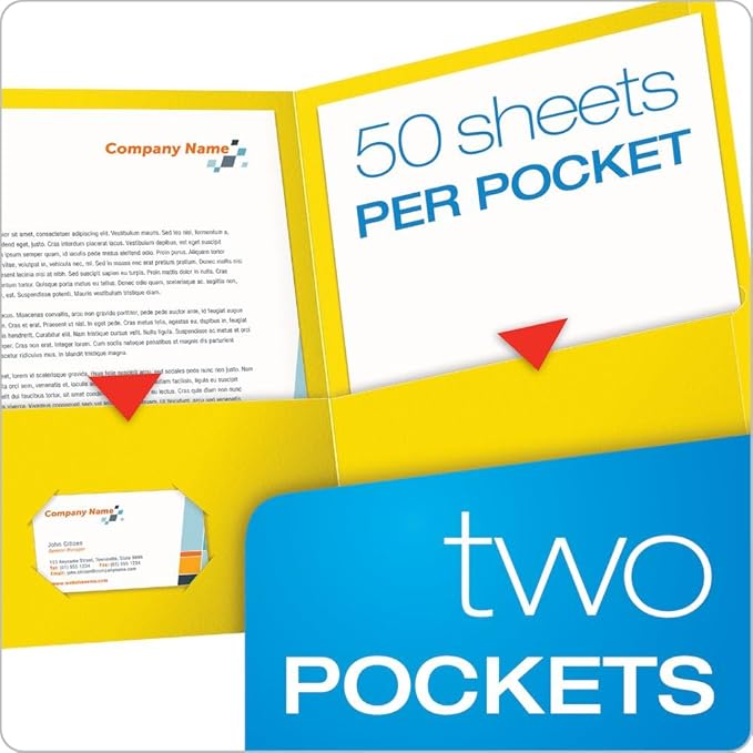 Oxford Twin-Pocket Folders, Textured Paper, Letter Size, Holds 100 Sheets - Image 2