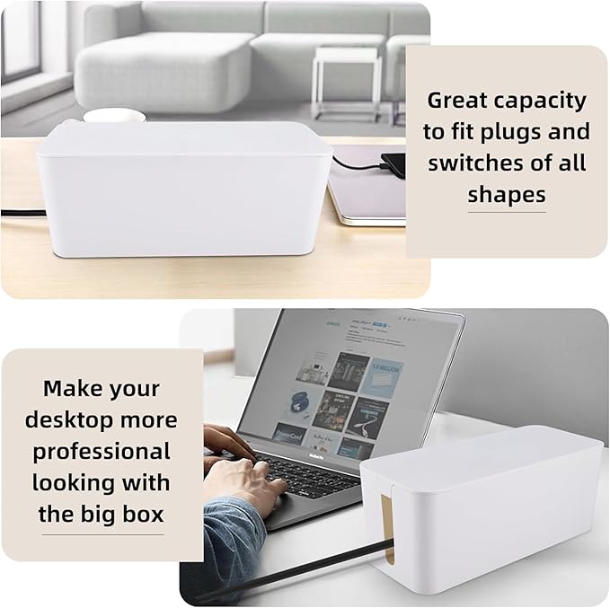 YaeCCC Cable Management Organizer Box Power Strips Hider Power Cords Hider - Image 3