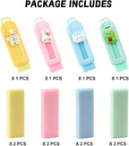 BetterJonny Sliding Retractable Eraser, 4 Color Push Pull Erasers and 8 Refills - Image 2