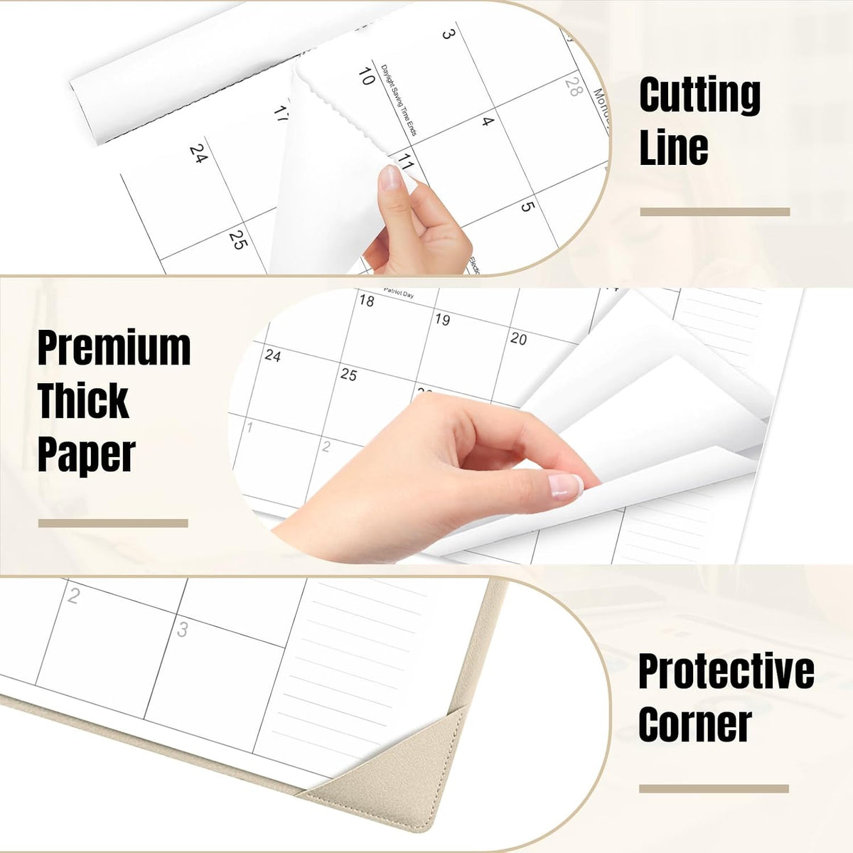 Desk Calendar 2026-2027 with Desktop Mat,22x17'' Large Desktop Pad Ca...