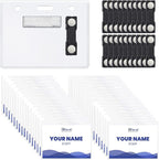 On It! 100-Pack Magnetic Name Badge Holders – 4"x3" Clear Tags by Unknown