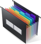 ThinkTex Plastic Expanding Hanging File Folders, 7 Innovative 1.2" Accordion by ThinkTex