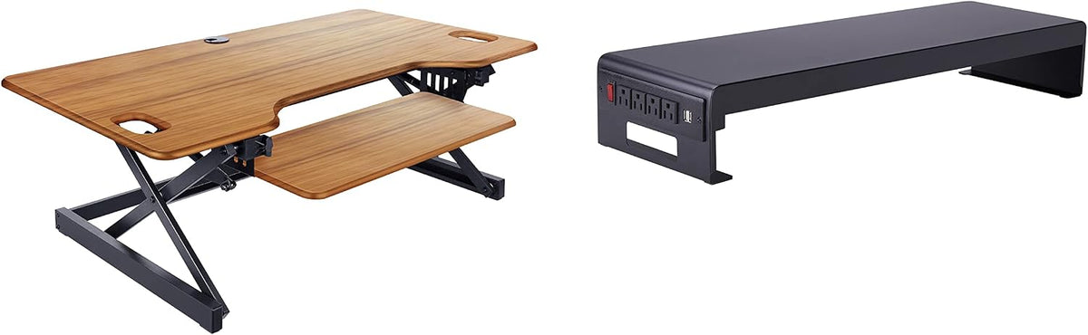 Rocelco 40" Large Height Adjustable Standing Desk Converter