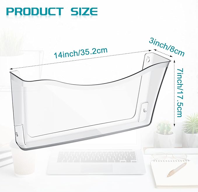 Colarr 6 Pack Expandable Pocket Wall File Holder Plastic Hanging Wall Organizer - Image 2