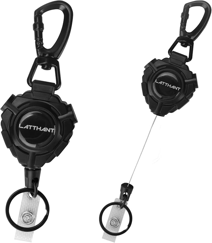 LATTHANT Badge Holder Retractable Clip, Heavy Duty Retractable Keychain by Unknown