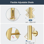 Ahaloye Gold Plug in Wall Sconce, Modern Swing Arms Wall Lamp - Image 6
