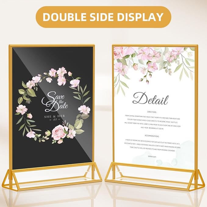PPH-Sisy Acrylic Sign Holder 8.5x11 Clear Acrylic Frames Display Stand Double - Image 5
