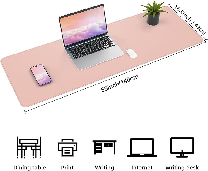 AFIING Leather Desk pad Protector, Large Non-Slip Office Desk Mat - Image 2