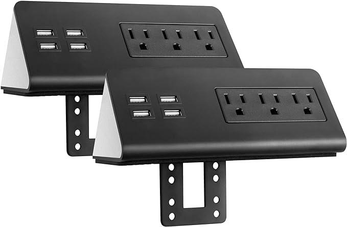 Emerising 2-Pack Desk Edge Mount Power Strips by Emerising