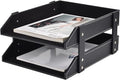 Leather Desk Organizer, 2-Tier Stackable Letter Tray Holder, Office Supplies by XNONE