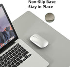 Wolaile PU Leather Desk Pad Blotter, Light Grey Waterproof Office Desktop Mat - Image 5