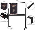 Mobile Clear Glass Whiteboard on Wheels - Image 6