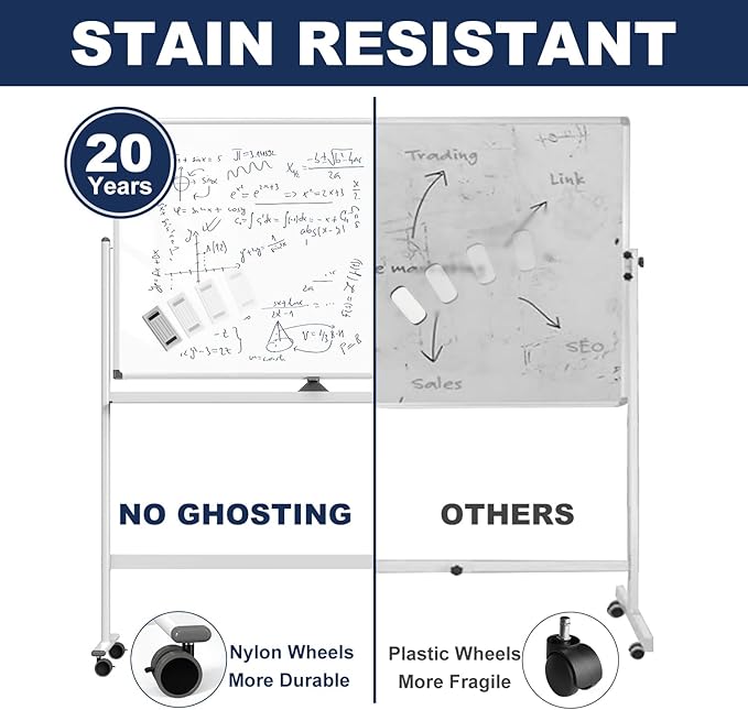Large Dry-Erase Rolling Magnetic Whiteboard - Image 5