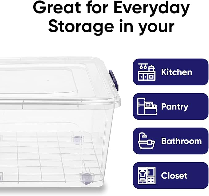 Superio Storage Bins with Lids, Stackable Totes, BPA Free, Odor Free, Organizer - Image 4