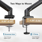 huanuo dual monitor mount for 2 monitors up on a desk or shelf