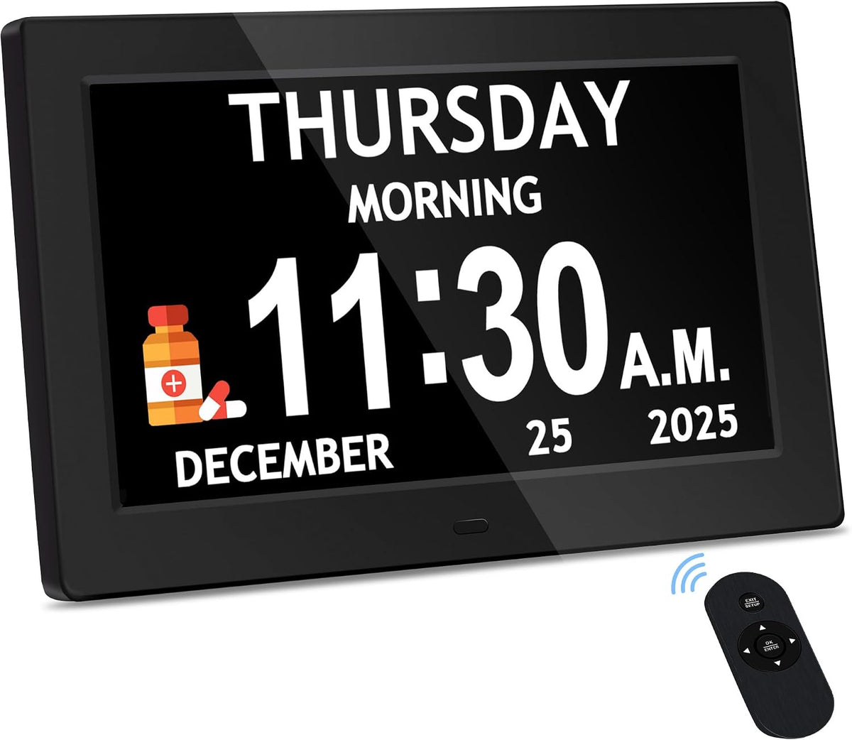 10.1'' Extra Large Digital Clock, 1280*800p HD Display, Dementia Clock