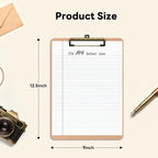 Wood Clipboards with Pen Holder, 8.5 x 11'' Clip Board | Black Clip, 9 x 12.5'', Letter Size for Classroom, Students, Teacher, Office & School Supply