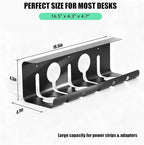 2 Pack Under Desk Cable Management Tray, 16.5" L x 4.7" W x 4.3" H, Wire - Image 2