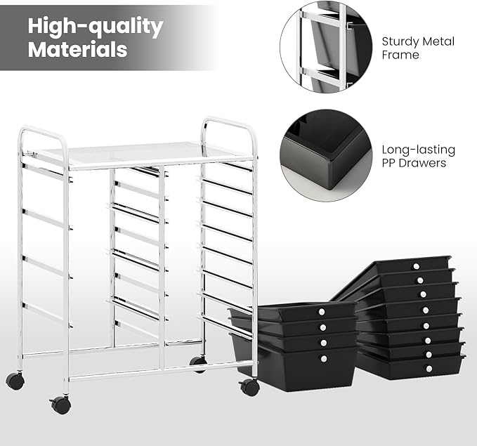 Giantex 12 Drawer Rolling Cart - Image 8