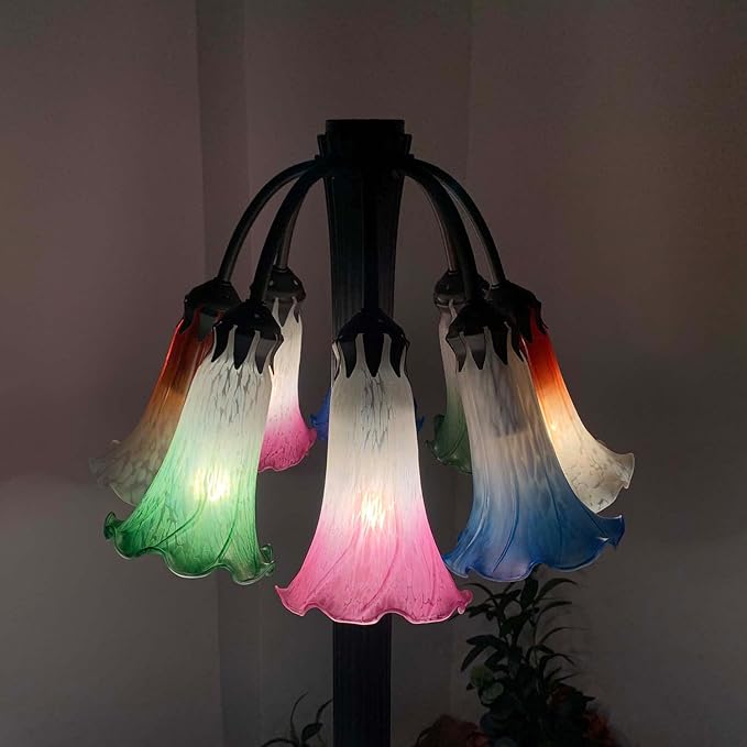 Bieye LS72 Lily Flower Blown Glass Lampshade - Image 4