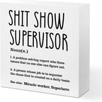 Supervisor Gifts for Women Funny Office Decor, Sarcastic Wooden Box Sign by Unknown