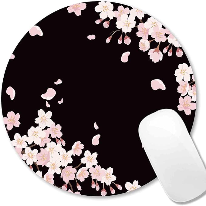 IMAYONDIA Cute Pink Flowers Mouse Pad, Floral Mouse Pads, Sakura Cherry Blossom by IMAYONDIA