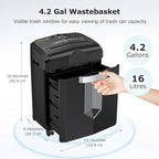 Bonsaii 12-Sheet Micro Cut Shredder, P-4 Security Level, Shreds Paper, Credit - Image 5