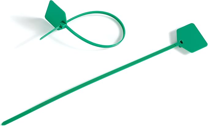 8 in Marker Nylon Cable Ties, Plastic Water Proof Tags, Self-Locking Written-on by QSFPTEK