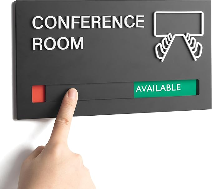 Office Door Signs for Conference Room, Meeting In Progress Door Sign, In Use by Abudada