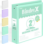 BinderX Extra Durable 3 Ring Binder, Round Ring 2 Inch Binders, Fits 450 Sheets by Sooez