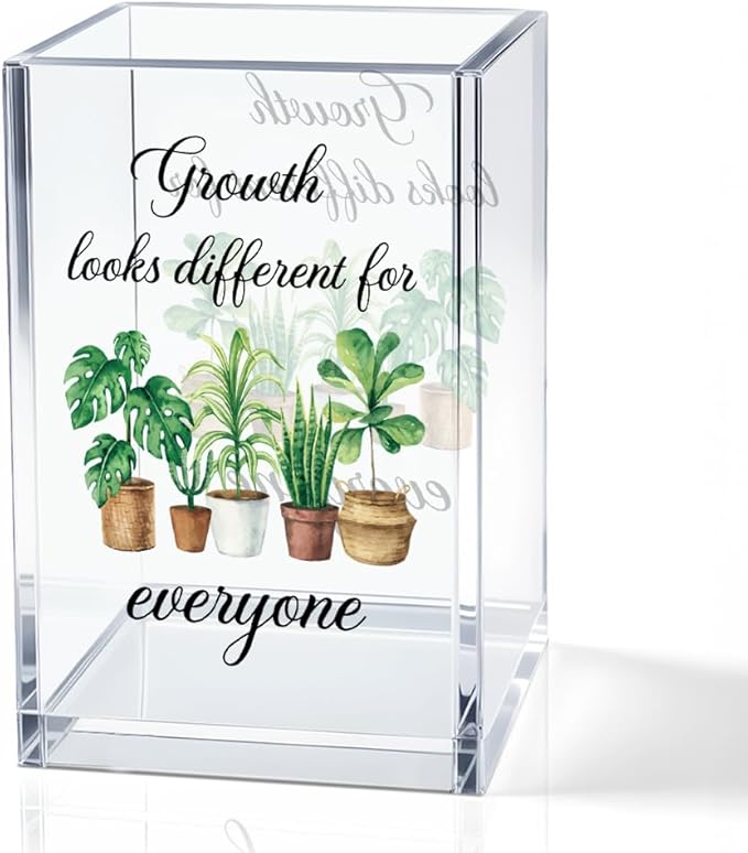 QYUVK Growth Looks Different for Everyone Acrylic Cosmetic Pencil Holder Cup by QYUVK