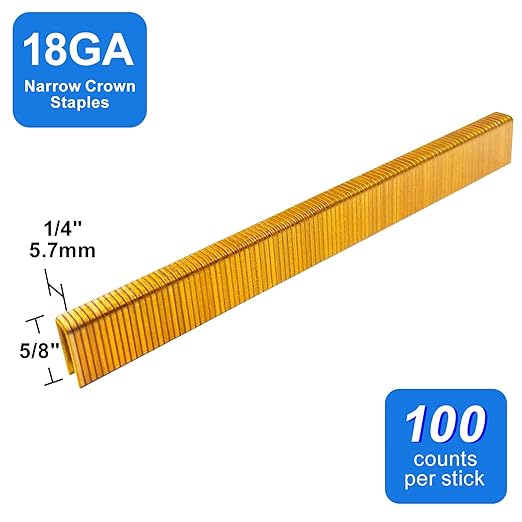 SimCos 18 Gauge 1/4" Narrow Crown Staples, Galvanized Upholstery Staples - Image 2
