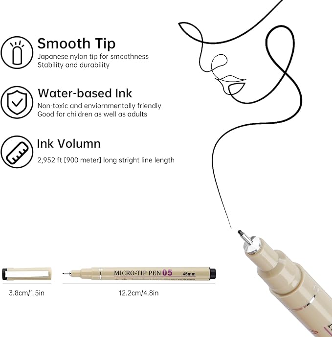 Attom Tech Art 05 Micro, Fineliner Pen Set Ink, Fine Point Pen, Artist - Image 3