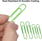 Vinaco Green Paper Clips, Durable and Rustproof, Coated Large Paperclips Great - Image 3