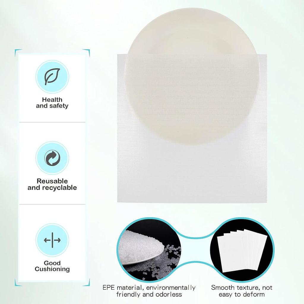 Dish Packing Supplies for Moving,320 Moving Supplies 4 Sizes (16 x 12", 12 x 12", 12 x 7.8", 7.8 x 7.8"),with 60 Fragile Stickers,High density thicker Cushion Foam for Plate Packing Shipping Storage.