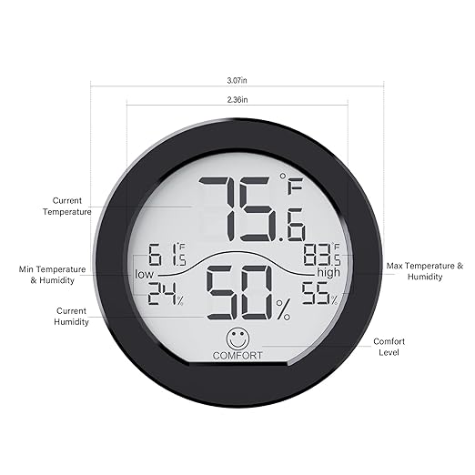 SECRUI Indoor Digital Hygrometer 3 Pack Room Thermometer and Humidity Gauge LCD - Image 6