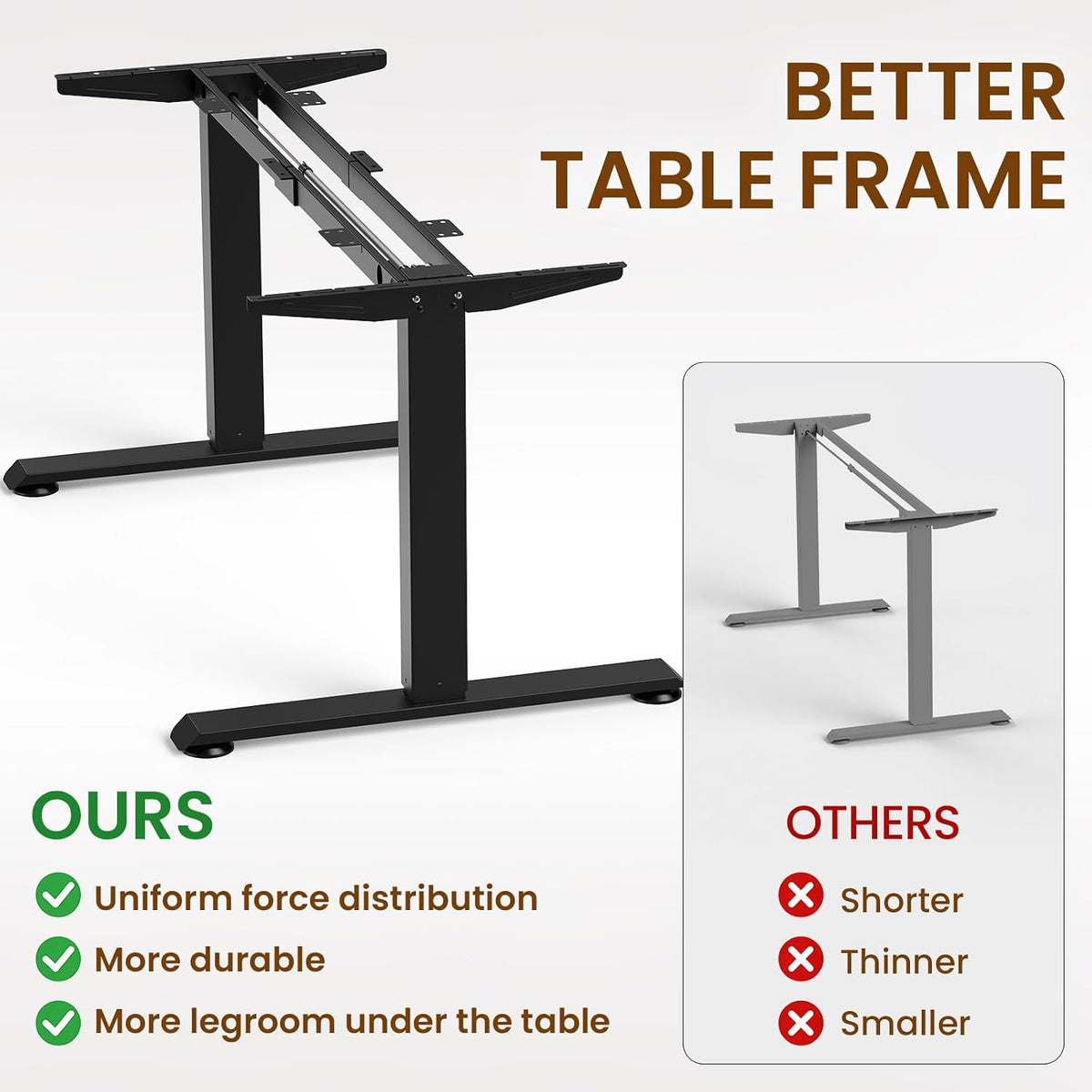 Veken 63"x28" Wider Large Standing Desk, Electric Height Adjustable...