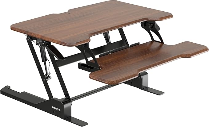 Mount-It! Height Adjustable Standing Desk Converter, Compact 30” Wide Tabletop - Image 7