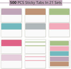 ELII 500 PCS Sticky Tabs 2 Inch Index Tabs, Page Markers File Tabs Self Adhesive - Image 2