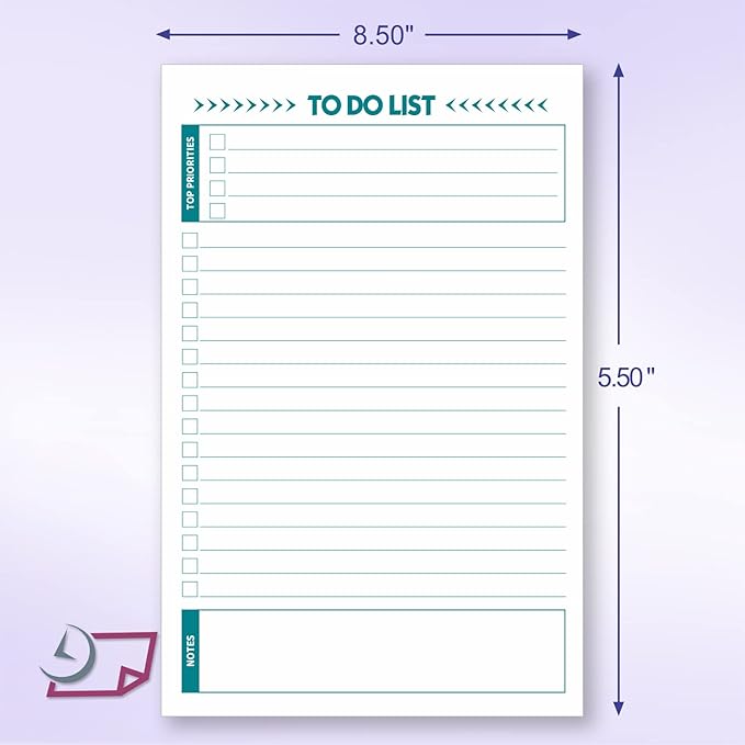 To Do List Notepad – 2 Pads of 50 Sheets, Total of 100 sheets Ruled Planning - Image 2
