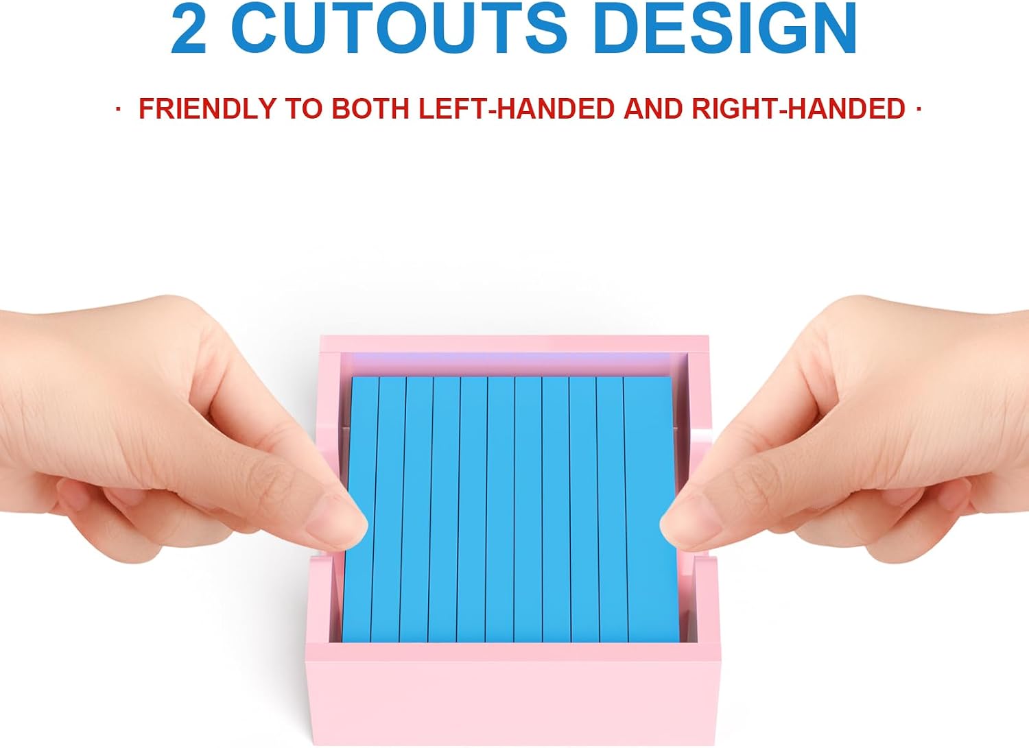 WINFFOR Acrylic Notepad Holder Dispenser - 3x3 in Sticky Note Memo Holder for Desk Organizer (W/O Pads) Office Desk Accessories School Supplies, Lightpink