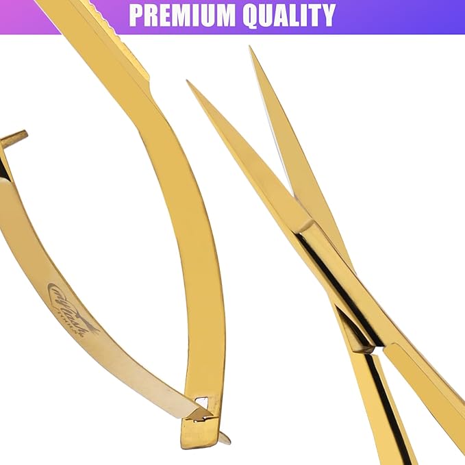 Cross Edge Spring Scissors 5 Inch straight Stainless Steel Precision Eyebrow & - Image 5