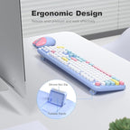 Wireless Keyboard and Mouse Combo, 2.4G Retro Typewriter Keyboard - Image 3