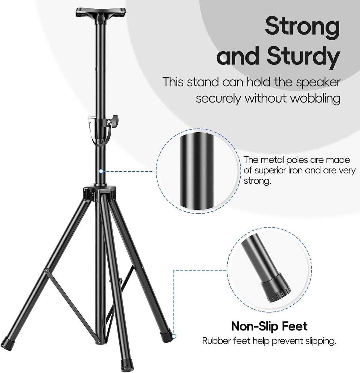 EMART PA Speaker Stands Pair with Carrying Bag, Adjustable Height 39-77in