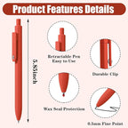 Piochoo Pens, 0.5mm Black Ink Gel Pens, Quick Dry No Smudge, Smooth Writing - Image 2
