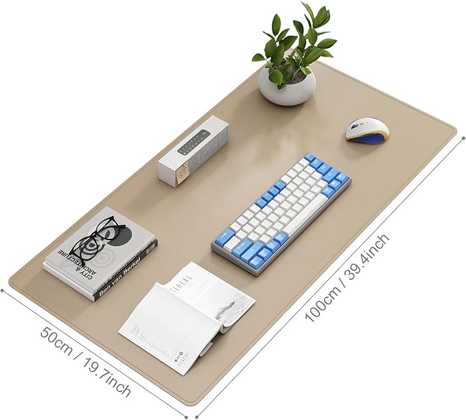 DAWNTREES Desk Mat Protector, PU Leather Desk Pad, Non Slip, Large Mouse Pad - Image 2