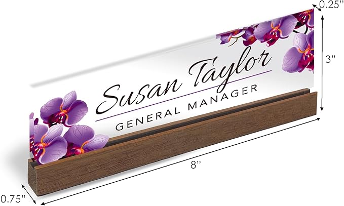 Artblox Personalized Office Desk Name Plate and Business Card Holder | Clear - Image 3