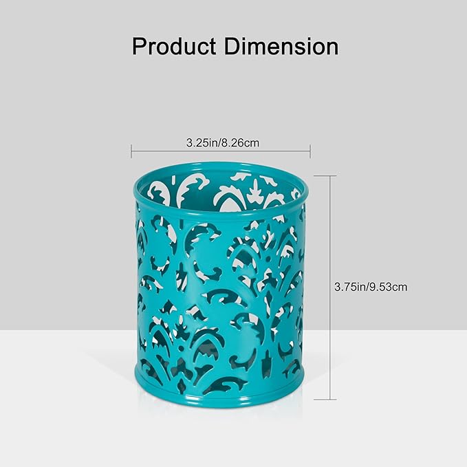 EasyPAG Teal Pen Holder for Desk, 2 Pack Round Pen Organizer, Brush Holder for - Image 4